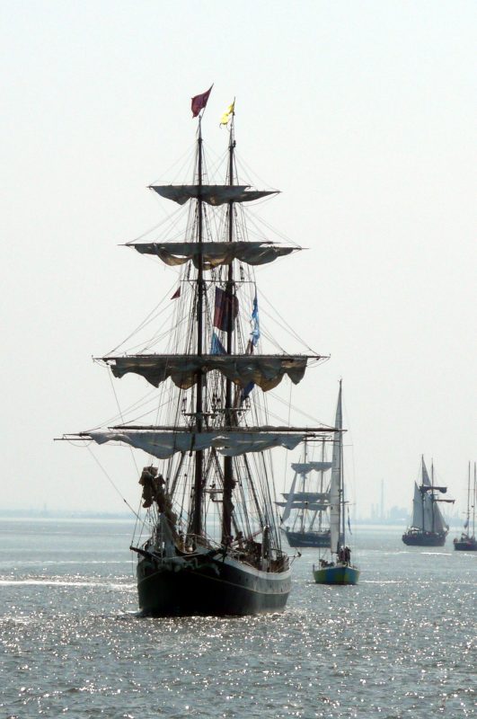 Tall ships leaving Liverpool
